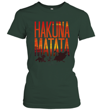 Load image into Gallery viewer, Disney Lion King Hakuna Matata Sunset Fill Trio Logo Women's T-Shirt

