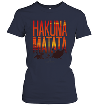 Load image into Gallery viewer, Disney Lion King Hakuna Matata Sunset Fill Trio Logo Women's T-Shirt
