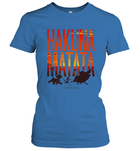 Load image into Gallery viewer, Disney Lion King Hakuna Matata Sunset Fill Trio Logo Women's T-Shirt

