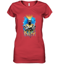 Load image into Gallery viewer, Marvel Black Panther King T�Challa Blue and Gold Women's V-Neck T-Shirt

