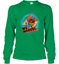 Load image into Gallery viewer, Marvel Rising Secret Warriors Ms. Marvel Portrait Logo Long Sleeve T-Shirt
