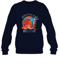 Load image into Gallery viewer, Disney Pixar Finding Dory Hank and Dory Adventure Is Brewing Crewneck Sweatshirt
