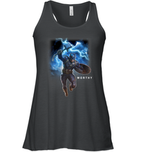 Load image into Gallery viewer, Marvel Avengers Endgame Captain America Worthy Action Pose Women's Racerback Tank
