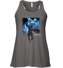 Load image into Gallery viewer, Marvel Avengers Endgame Captain America Worthy Action Pose Women's Racerback Tank
