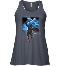 Load image into Gallery viewer, Marvel Avengers Endgame Captain America Worthy Action Pose Women's Racerback Tank
