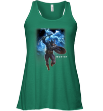 Load image into Gallery viewer, Marvel Avengers Endgame Captain America Worthy Action Pose Women's Racerback Tank
