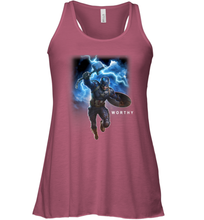 Load image into Gallery viewer, Marvel Avengers Endgame Captain America Worthy Action Pose Women's Racerback Tank
