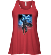 Load image into Gallery viewer, Marvel Avengers Endgame Captain America Worthy Action Pose Women's Racerback Tank
