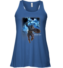 Load image into Gallery viewer, Marvel Avengers Endgame Captain America Worthy Action Pose Women's Racerback Tank
