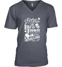 Load image into Gallery viewer, A mother is like a flower each one is beautiful and unique Men's V-Neck
