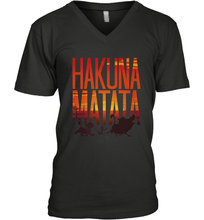Load image into Gallery viewer, Disney Lion King Hakuna Matata Sunset Fill Trio Logo Men's V-Neck
