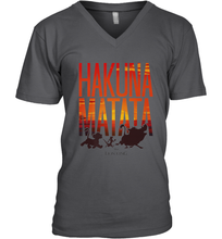 Load image into Gallery viewer, Disney Lion King Hakuna Matata Sunset Fill Trio Logo Men's V-Neck
