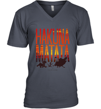 Load image into Gallery viewer, Disney Lion King Hakuna Matata Sunset Fill Trio Logo Men's V-Neck
