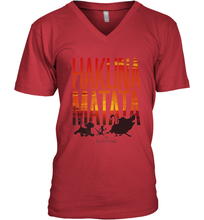 Load image into Gallery viewer, Disney Lion King Hakuna Matata Sunset Fill Trio Logo Men's V-Neck

