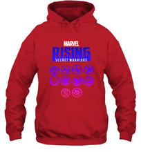 Load image into Gallery viewer, Marvel Rising Secret Warriors Hero Emblem Logo Hooded Sweatshirt
