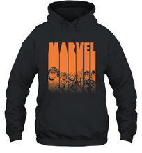 Load image into Gallery viewer, Marvel Avengers Halloween Logo Character Stencil Hooded Sweatshirt
