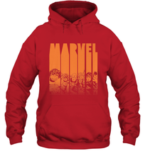 Load image into Gallery viewer, Marvel Avengers Halloween Logo Character Stencil Hooded Sweatshirt
