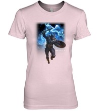Load image into Gallery viewer, Marvel Avengers Endgame Captain America Worthy Action Pose Women's Premium T-Shirt
