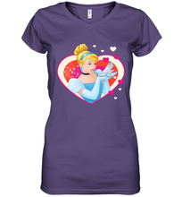 Load image into Gallery viewer, Disney Cinderella Valentine's Sparkle Hearts Women's V-Neck T-Shirt
