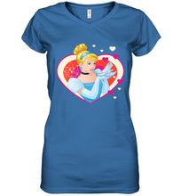 Load image into Gallery viewer, Disney Cinderella Valentine's Sparkle Hearts Women's V-Neck T-Shirt
