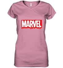 Load image into Gallery viewer, Marvel Logo Melting Letters Halloween Women's V-Neck T-Shirt
