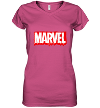 Load image into Gallery viewer, Marvel Logo Melting Letters Halloween Women's V-Neck T-Shirt
