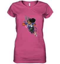 Load image into Gallery viewer, Marvel Rising Secret Warriors Miss America Action Pose Women's V-Neck T-Shirt
