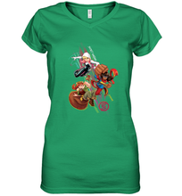Load image into Gallery viewer, Marvel Rising Secret Warriors Group Shot Action Pose Women's V-Neck T-Shirt
