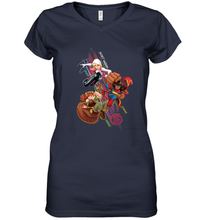 Load image into Gallery viewer, Marvel Rising Secret Warriors Group Shot Action Pose Women's V-Neck T-Shirt
