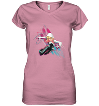 Load image into Gallery viewer, Marvel Rising Secret Warriors Ghost Spider Action Pose Women's V-Neck T-Shirt
