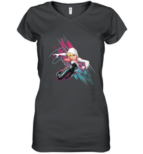 Load image into Gallery viewer, Marvel Rising Secret Warriors Ghost Spider Action Pose Women's V-Neck T-Shirt
