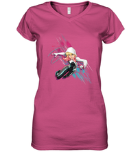 Load image into Gallery viewer, Marvel Rising Secret Warriors Ghost Spider Action Pose Women's V-Neck T-Shirt
