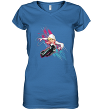 Load image into Gallery viewer, Marvel Rising Secret Warriors Ghost Spider Action Pose Women's V-Neck T-Shirt
