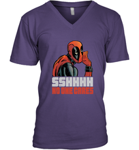 Load image into Gallery viewer, Marvel Deadpool SHHH No One Cares Whisper Men's V-Neck
