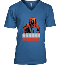 Load image into Gallery viewer, Marvel Deadpool SHHH No One Cares Whisper Men's V-Neck
