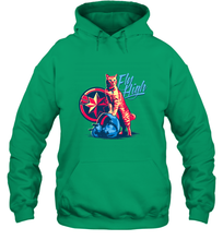 Load image into Gallery viewer, Marvel Captain Marvel Fly High Goose Cat Hooded Sweatshirt
