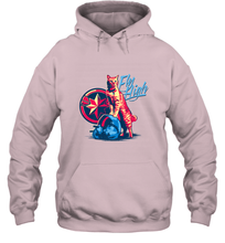 Load image into Gallery viewer, Marvel Captain Marvel Fly High Goose Cat Hooded Sweatshirt
