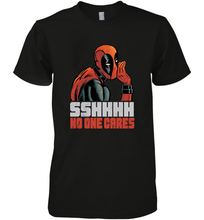 Load image into Gallery viewer, Marvel Deadpool SHHH No One Cares Whisper Men's Premium T-Shirt
