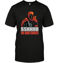 Load image into Gallery viewer, Marvel Deadpool SHHH No One Cares Whisper Men's T-Shirt
