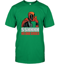 Load image into Gallery viewer, Marvel Deadpool SHHH No One Cares Whisper Men's T-Shirt
