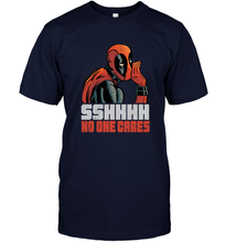 Load image into Gallery viewer, Marvel Deadpool SHHH No One Cares Whisper Men's T-Shirt
