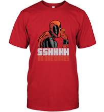 Load image into Gallery viewer, Marvel Deadpool SHHH No One Cares Whisper Men's T-Shirt
