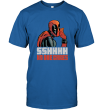 Load image into Gallery viewer, Marvel Deadpool SHHH No One Cares Whisper Men's T-Shirt

