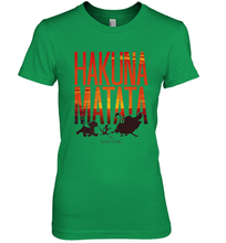 Load image into Gallery viewer, Disney Lion King Hakuna Matata Sunset Fill Trio Logo Women's Premium T-Shirt
