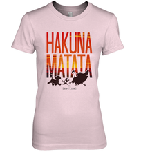 Load image into Gallery viewer, Disney Lion King Hakuna Matata Sunset Fill Trio Logo Women's Premium T-Shirt
