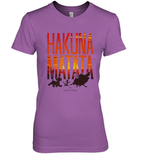 Load image into Gallery viewer, Disney Lion King Hakuna Matata Sunset Fill Trio Logo Women's Premium T-Shirt
