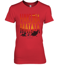 Load image into Gallery viewer, Disney Lion King Hakuna Matata Sunset Fill Trio Logo Women's Premium T-Shirt
