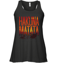 Load image into Gallery viewer, Disney Lion King Hakuna Matata Sunset Fill Trio Logo Women's Racerback Tank
