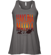 Load image into Gallery viewer, Disney Lion King Hakuna Matata Sunset Fill Trio Logo Women's Racerback Tank
