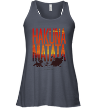 Load image into Gallery viewer, Disney Lion King Hakuna Matata Sunset Fill Trio Logo Women's Racerback Tank
